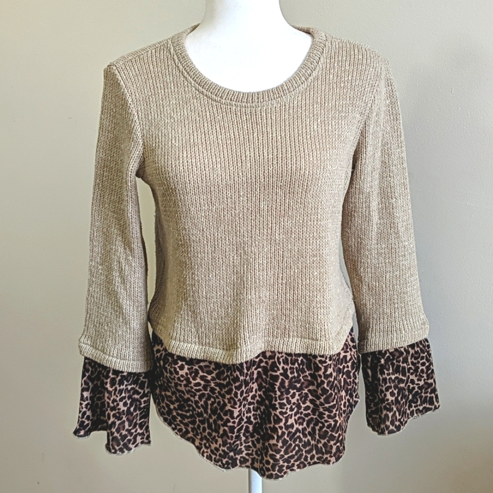 Maude Vivante knit Leopard print shirt Sweater